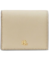 Lauren Ralph Crosshatch Leather Compact Wallet