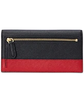 Lauren Ralph Lauren Crosshatch Leather Slim Wallet