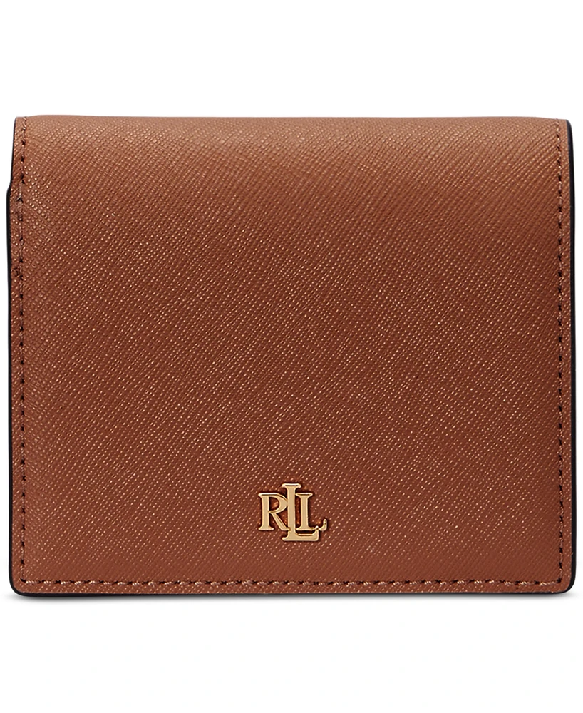 Lauren Ralph Crosshatch Leather Compact Wallet