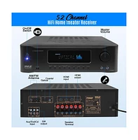 Pyle 5.2-Channel Home Theater Bluetooth Stereo Receiver with 4K Ultra Hd Support & MP3/Usb/Am/Fm - 1000W Max, PT694BT