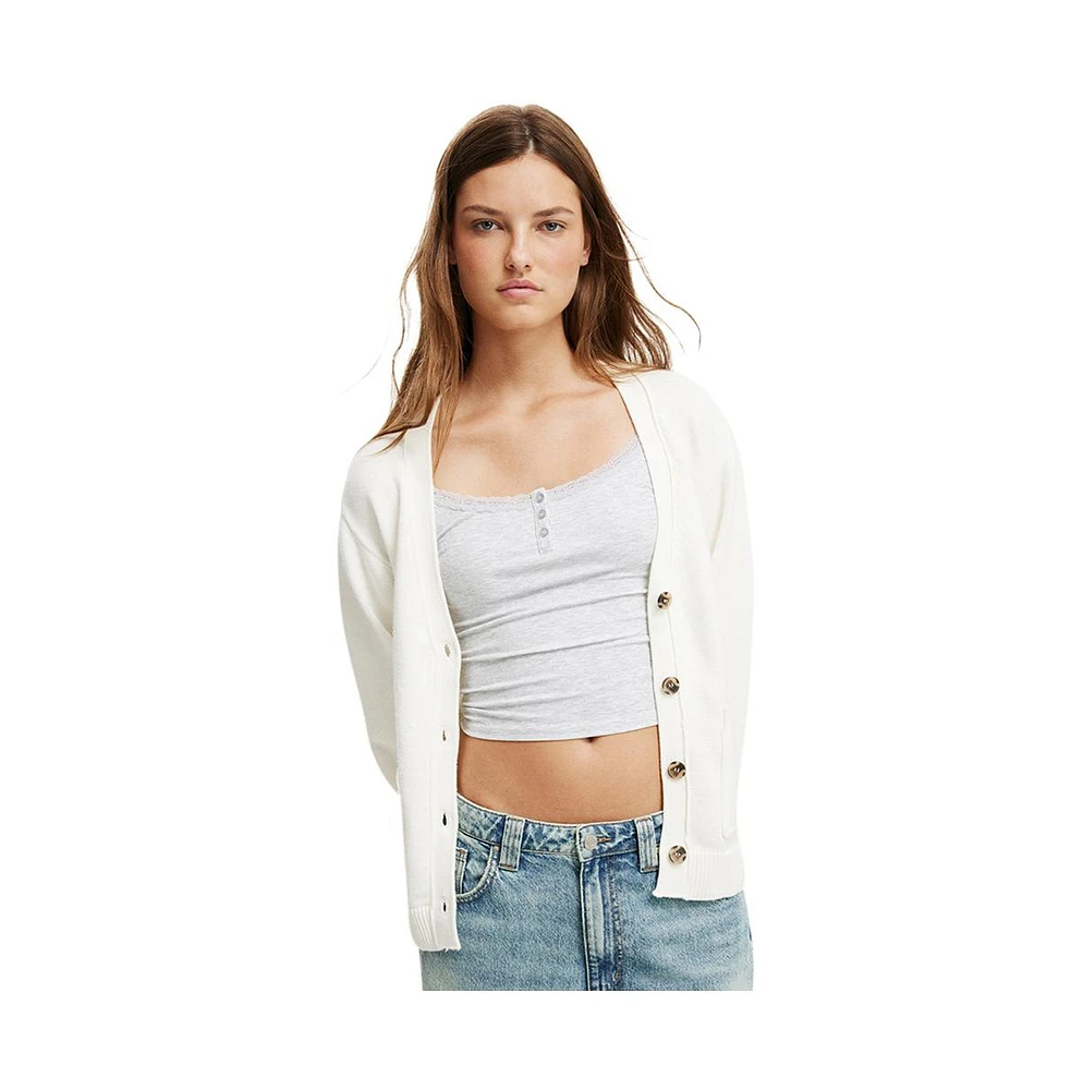 Cotton On Women's Lux V Neck Pocket Cardigan