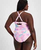 Salt Cove Plus Size Tie Dye Tankini Top Bikini Bottoms