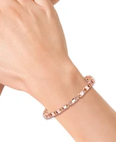 Effy Morganite (11-3/4 ct. t.w.) & Zircon (1/2 ct. t.w.) Flex Bracelet in 14k Gold-Plated Sterling Silver