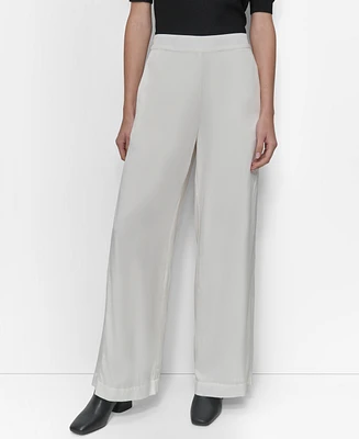 Dkny Women's Twill Pull-On Wide Leg Pants