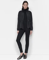 Dkny Women's Stand-Collar Zip-Front Long-Sleeve Crinkle Jacket