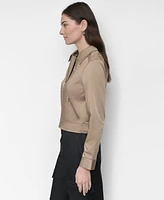 Dkny Women's Satin Zip-Front Jacket