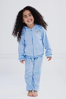 Frozen Girls Disney Minnie Mouse Velour Zip Up Hoodie and Jogger Pants Outfit Set