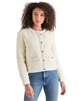 Steve Madden Women's Coppelia Tweed-Trim Puffer Jacket