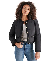 Steve Madden Women's Coppelia Tweed-Trim Puffer Jacket