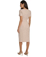 Calvin Klein Women's Boat-Neck Short-Sleeve Sheath Dress