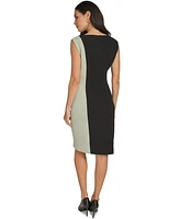 Calvin Klein Women's Boat-Neck Sleeveless Scuab Dress