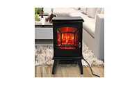 Slickblue Freestanding Wood Fireplace, Stylish Electric Heater for Cozy Indoor Ambiance