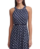 Tommy Hilfiger Petite Connect A Dot Chiffon Belted Midi Dress