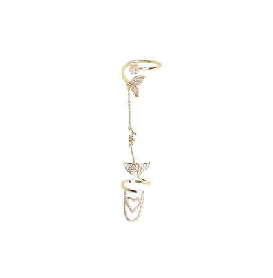 Sohi Women's Foliage Heart Nail Ring