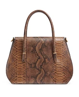 Donna Karan Bellerose Double Top Handle Python Satchel