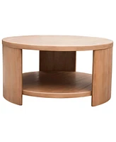 Ink+Ivy 36" Wood Skye Wide Round Coffee Table with Shelf