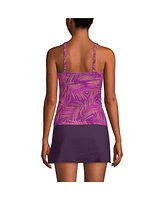 Lands' End Women's D-Cup V-Neck Wrap Underwire Tankini Swimsuit Top