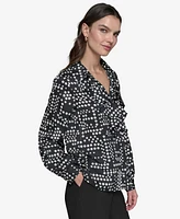 Karl Lagerfeld Paris Women's Ruffled Dot-Print Blouse