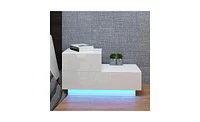 Slickblue 2-Drawer Nightstand End Table with Rgb Led Lighting - Modern Accent Table for Bedroom