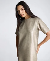 Kenneth Cole Women's Sequin Short-Sleeve T-Shirt Shift Dress