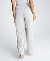 Kenneth Cole Women's High-Rise Fly-Front Triple-Pleat Wide-Leg Pants