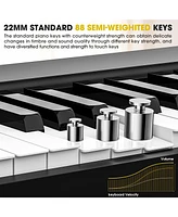 Sugift Black 88 Keys Folding Piano Keyboard for Beginner Portable Electric Piano with Stand and Sustain Pedal