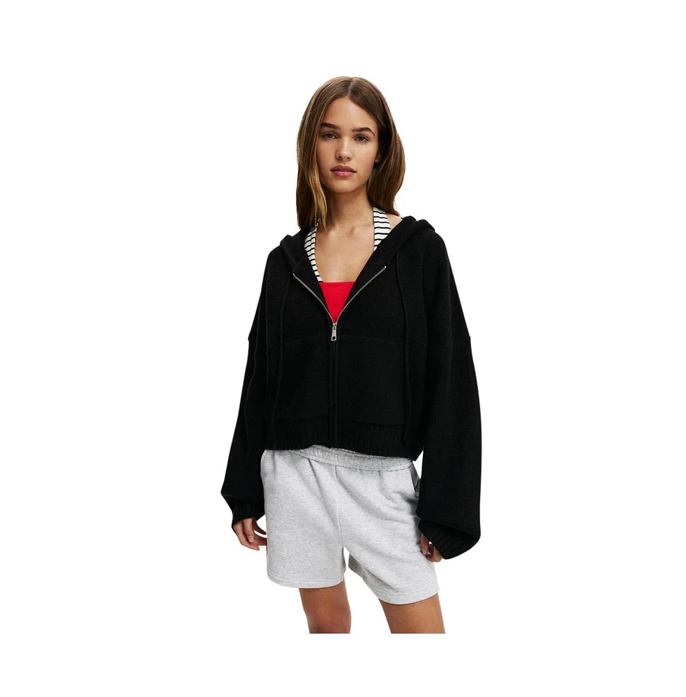 Cotton On Women's Luxe Cropped Knit Bomber