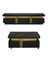 Slickblue Modern Luxury Tv Stand and Coffee Table Set for Stylish Living Room Decor