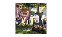 Slickblue Outdoor Wood-Fired Pizza Oven – Includes Pizza Stone, Peel, and Grill Rack for Backyard and Camping