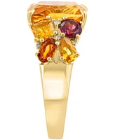 Effy Multi-Gemstone (6-1/5 ct. t.w.) & Diamond Accent Ring in 14k Gold-Plated Sterling Silver