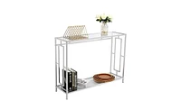 Slickblue Toughened Glass Panel Console Table