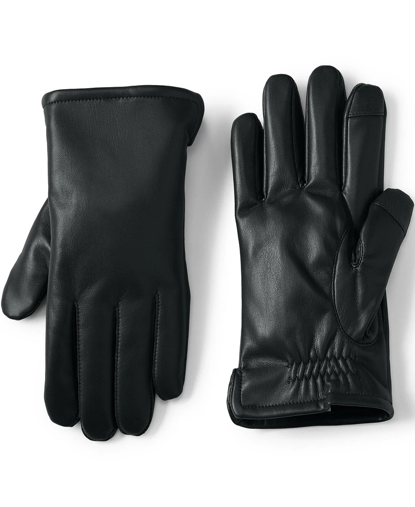 Lands' End Men's Cashtouch Lined Faux Leather Glove