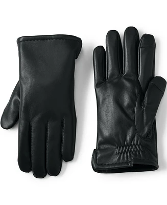 Lands' End Men's Cashtouch Lined Faux Leather Glove