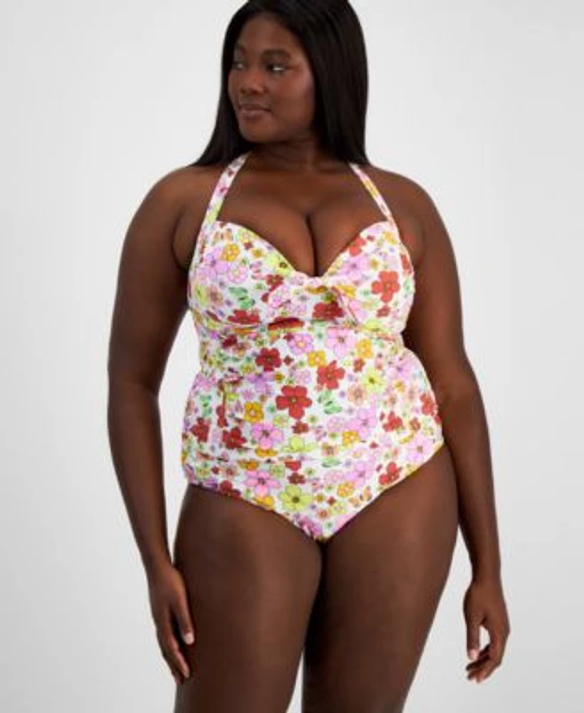 Salt Cove Plus Trendy Plus Size Floral Print Tankini Top Bottoms Created For Macys