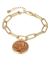 American Coin Treasures 16463 Butterfly Coin Goldtone Elongated Link Bracelet