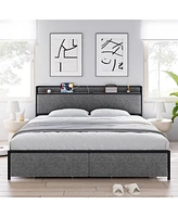gaomon Full Size Bed Frame with 2 Storage Drawers