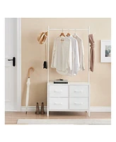 gaomon Clothing Rack With 4/6 Drawers, Freestanding Closet Organizer, Clothes Stand Dresser With Steel Frame & Wooden Top