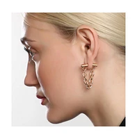 Sohi Women's The Chain Bar Hoop Earrings