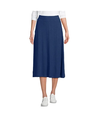 Lands' End Women's Cozy Rib Midi Wrap Skirt