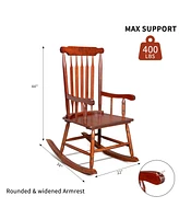 Slickblue Outdoor Wooden Frame Rocking Chair, Stylish Porch Rocker for Relaxation and Comfort