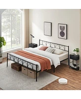 gaomon Metal Bed Frame King Black, Sturdy Modern Stylish Iron Twin Bed Frame with Headboard and Footboard