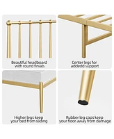 gaomon Full Size Metal Bed Frame with Retro Headboard, 14 Inch Platform Bed Frame Mattress Foundation