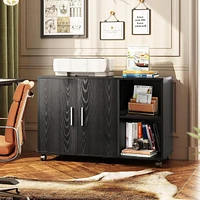 Devaise Office Storage Cabinet with Doors and Shelves, Lateral Printer Cabinet for Office Supplies and File Storage, Filing Cabinet for Home Office