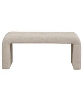 Ink+Ivy 42" Wood Steve Wide Boucle Waterfall Bench