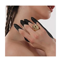 Sohi Women's The Basket Weave Statement Ring