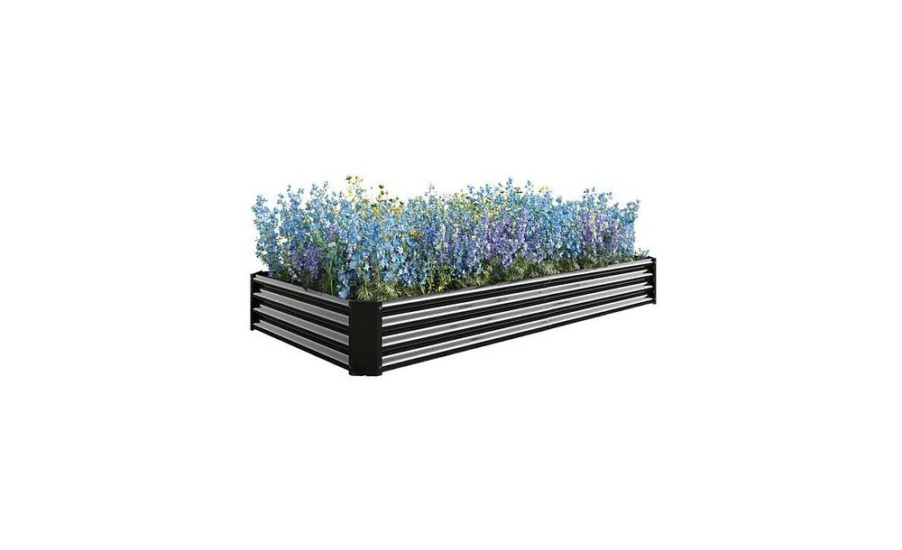 Slickblue Metal Raised Garden Bed Kit – 7.6x3.7x0.98ft Planter for Flowers, Vegetables