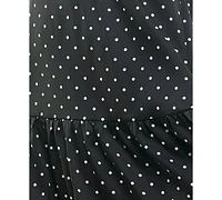 Crystal Doll Juniors' Dot Print Puff-Sleeve A-Line Dress