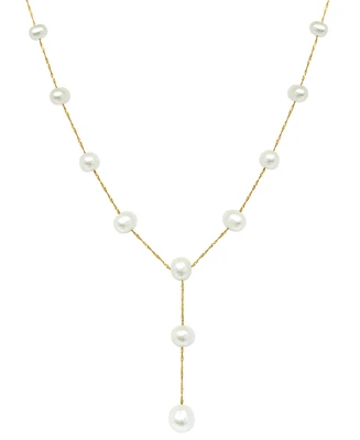 Effy Cultured Freshwater Pearl (5 - 9-1/2mm) 18" Lariat Necklace in 14k Gold