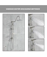 Flynama 5 -Spray Patterns 8 in. Rain Wall Mount Dual Shower Heads with Handheld Shower System