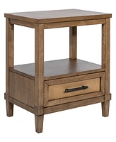 Martha Stewart Collection 22" Wood Salina Wide Woven Cane Nightstand